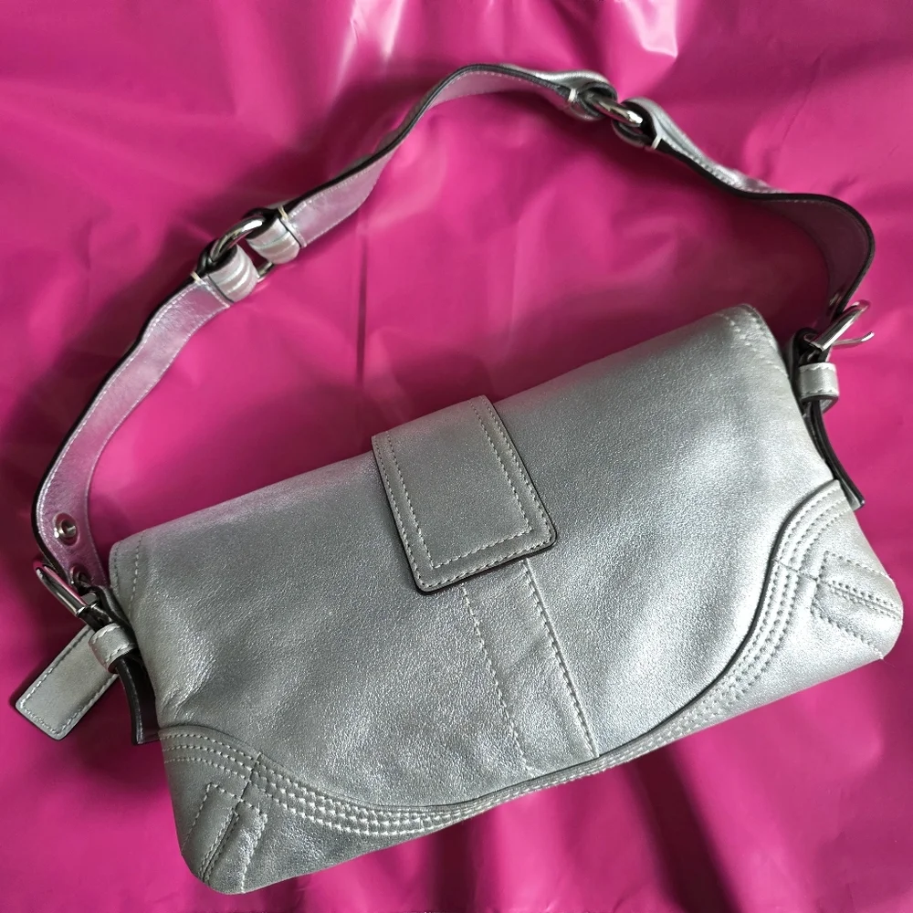 🅢🅞🅛🅓 Coach Y2k Goat Suede Flap Shoulder Bag - Picture 2 of 16